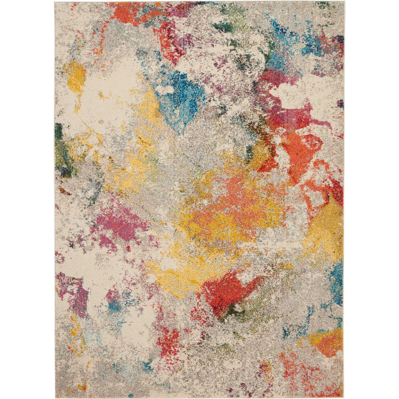Ivy Bronx Allegro Bohemian Abstract Ivory/Yellow Area Rug & Reviews